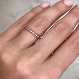 Round and Almond Milgrain Eternity Ring