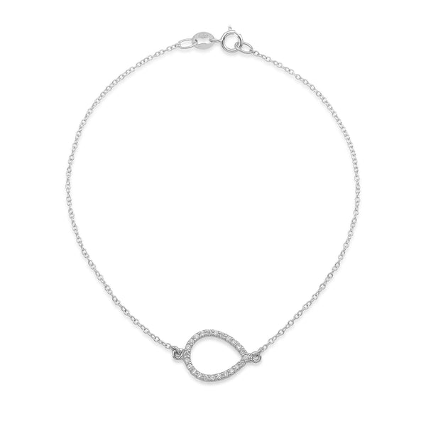 Diamond Pear Outline Bracelet