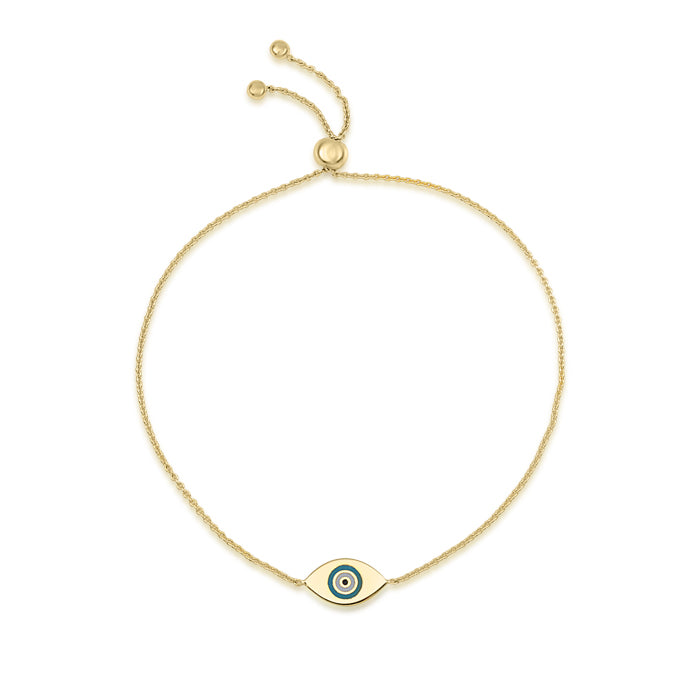 Evil Eye Enamel Bolo Bracelet