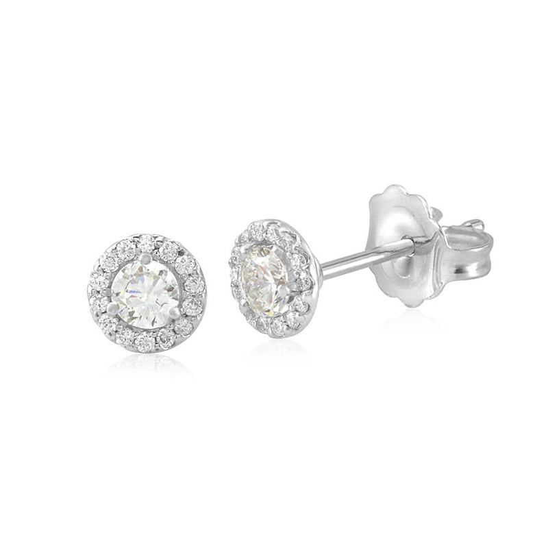 Halo Diamond Studs- Medium