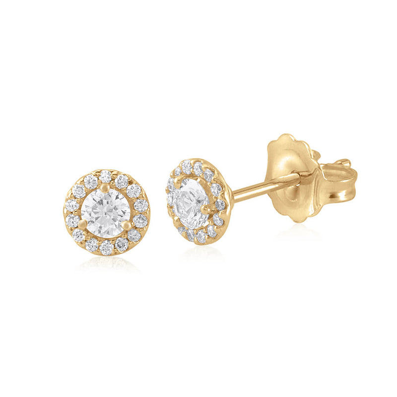 Halo Diamond Studs- Medium