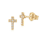 Diamond Cross Studs