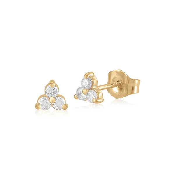 Diamond Trillium Studs- Medium