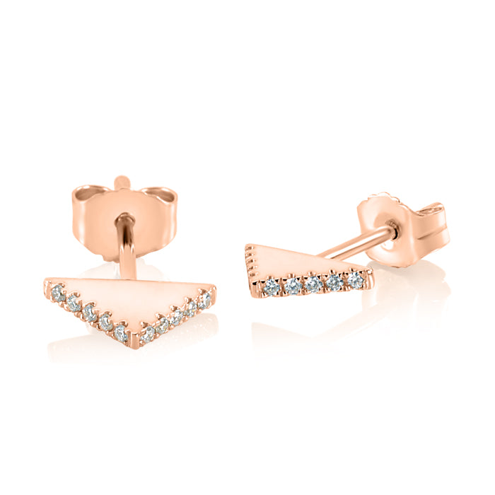 Diamond Edge Triangle Studs