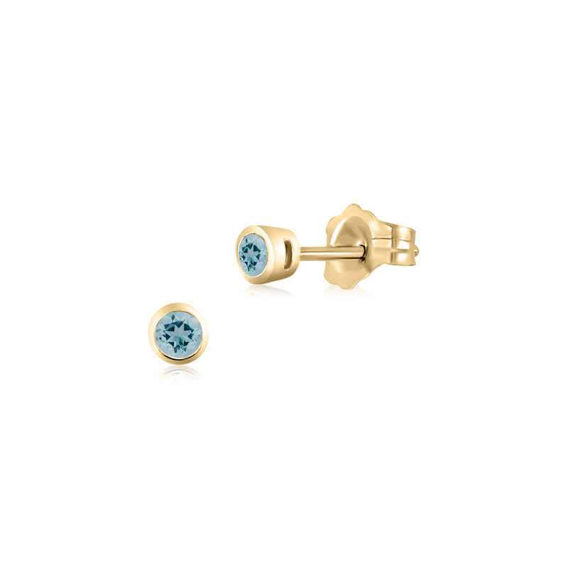 Genuine Stone Bezel Set Stud