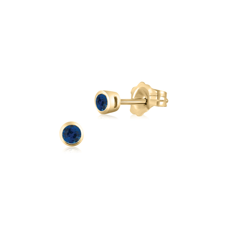 Genuine Stone Bezel Set Stud