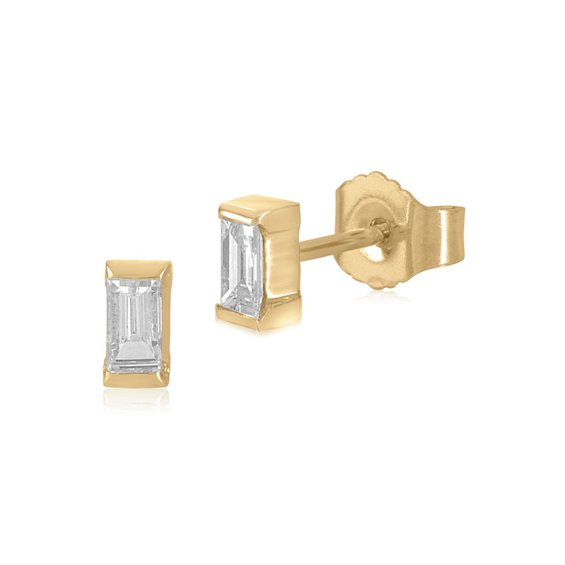 Baguette Diamond Stud