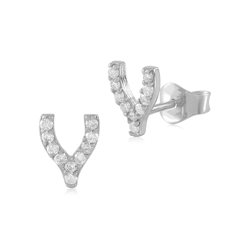 Wishbone Diamond Stud