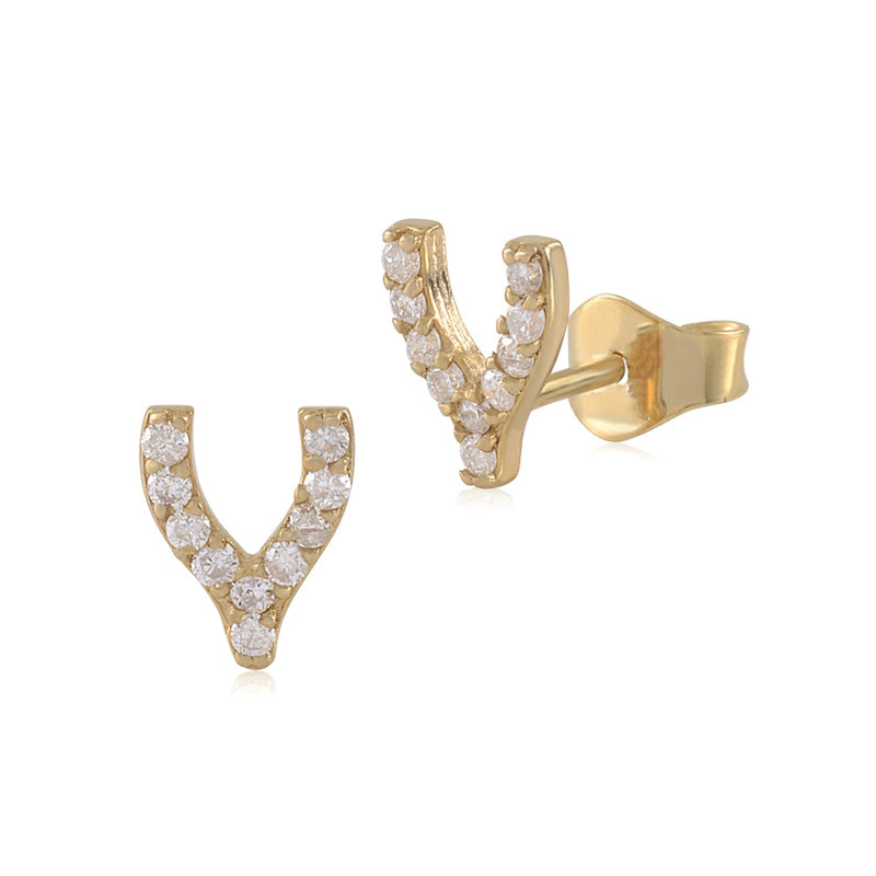 Wishbone Diamond Stud