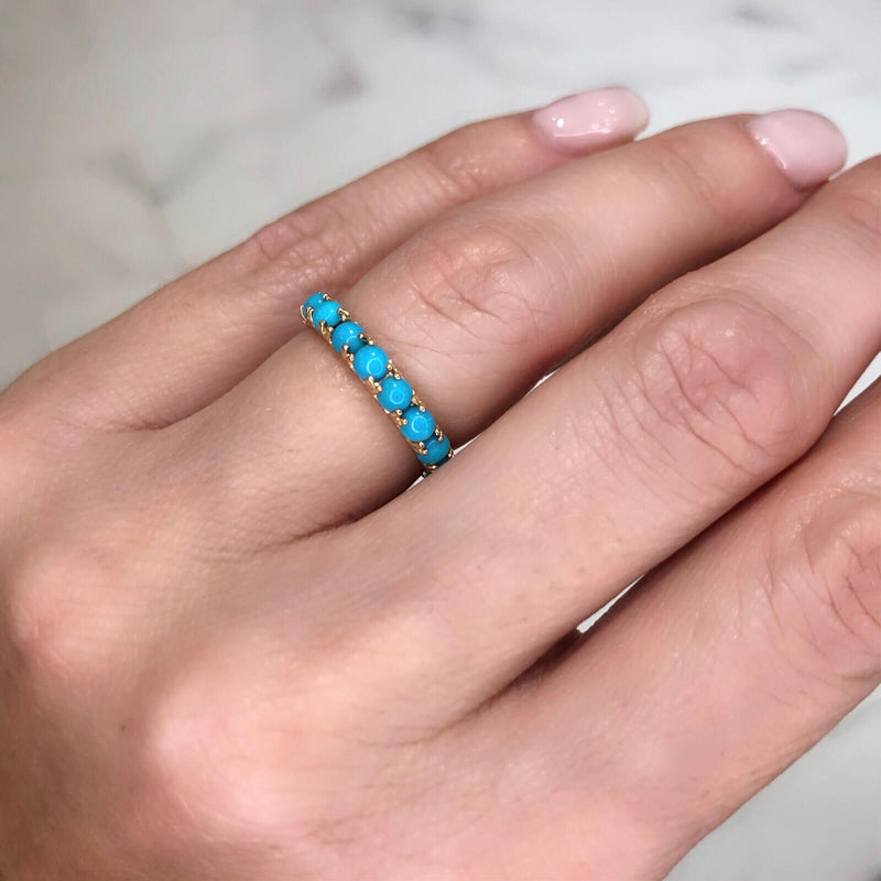 Turquoise Cabochon Eternity Ring