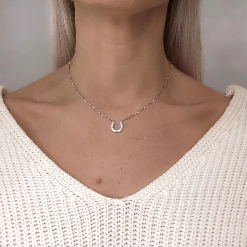 Black Diamond Lucky Horseshoe Necklace – Phoenix Roze