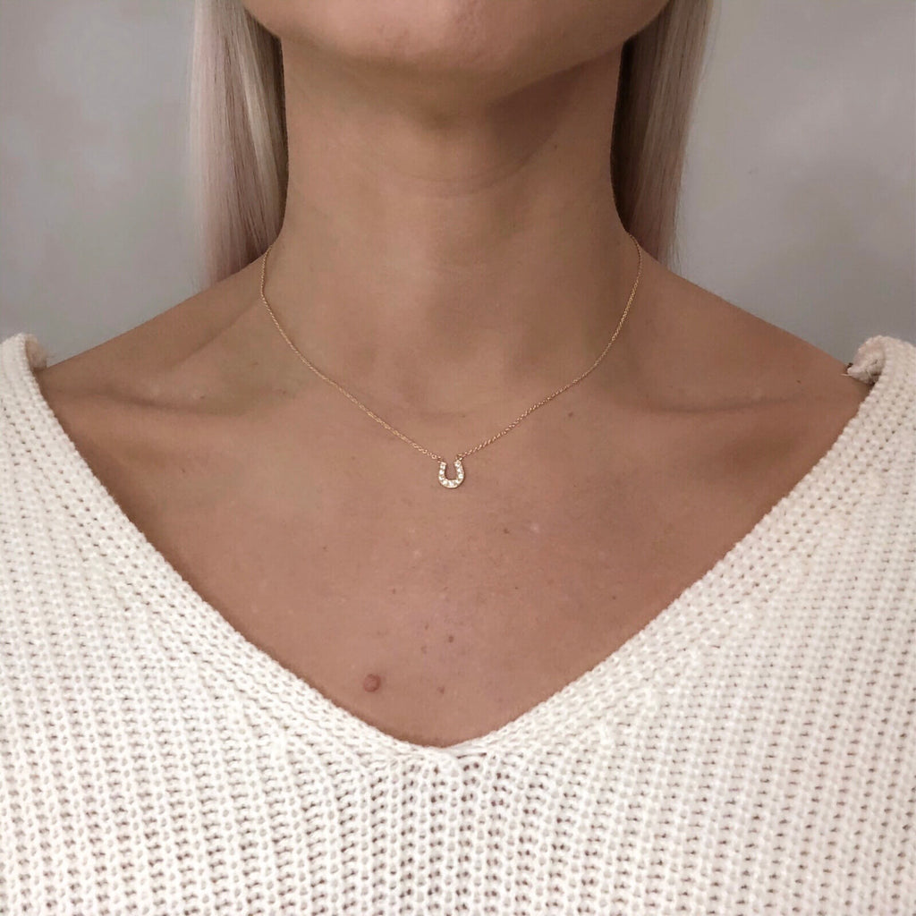 Topaz and Diamond Lucky Horseshoe Necklace – Karina Brez