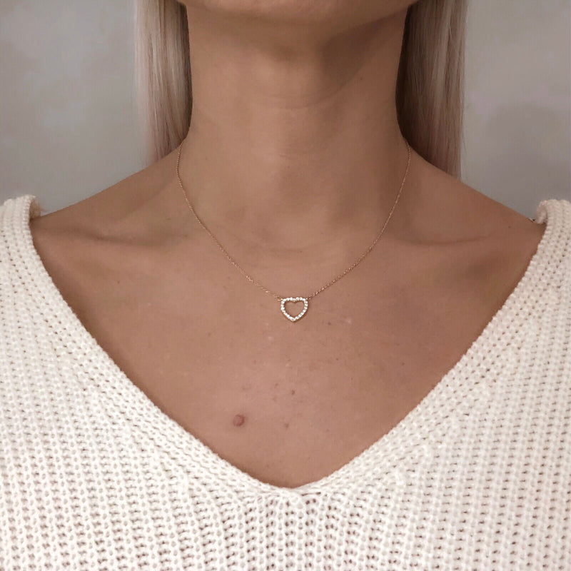 Diamond Heart Necklace- Large