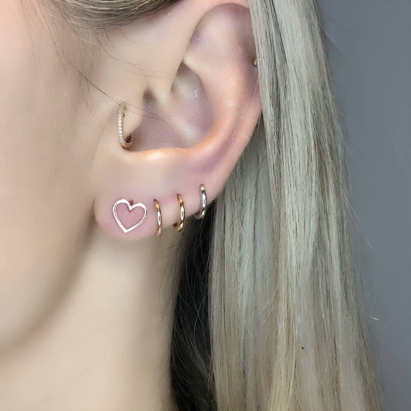 Heart Outline Stud