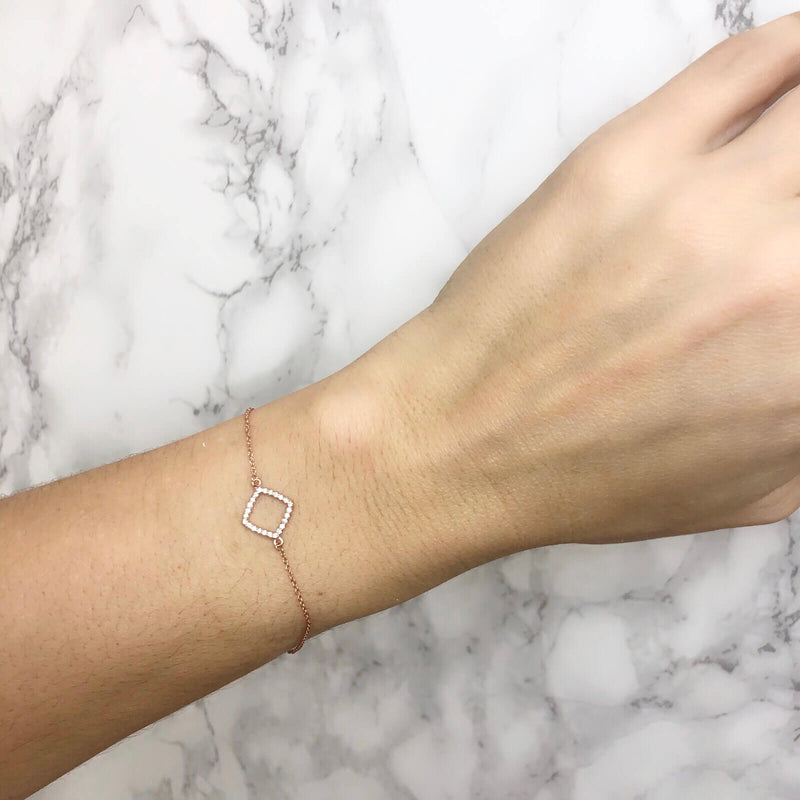 Diamond Square Outline Bracelet