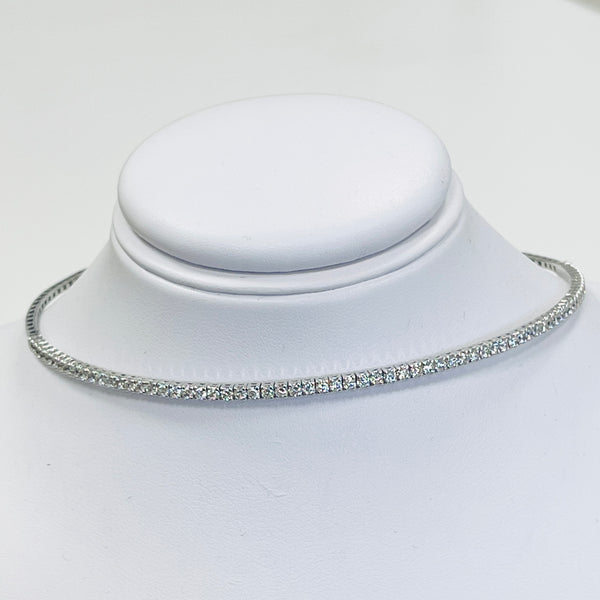 2.68ct tdw Natural Diamond Hoop Choker Necklace