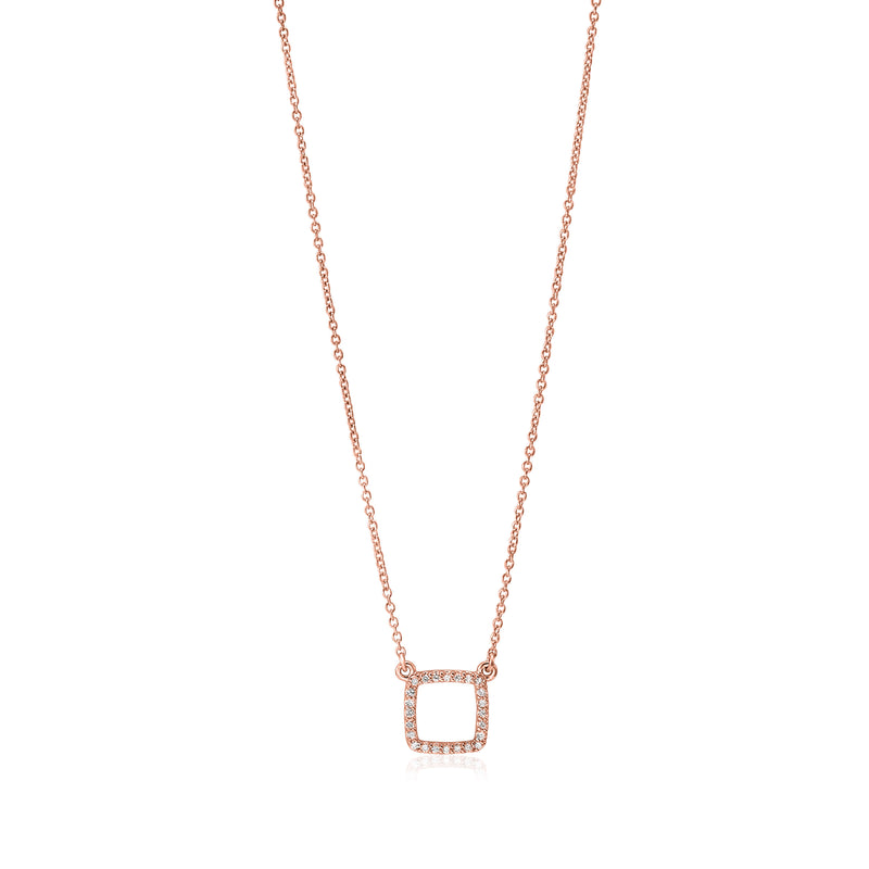 Diamond Square Outline Necklace