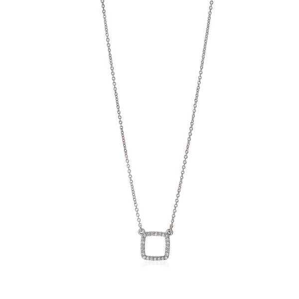 Diamond Square Outline Necklace