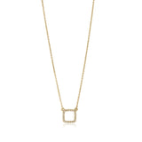 Diamond Square Outline Necklace