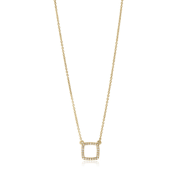 Diamond Square Outline Necklace