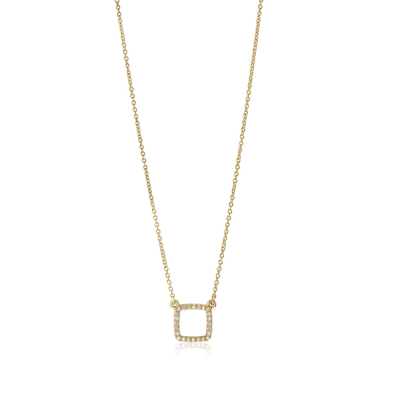 Diamond Square Outline Necklace