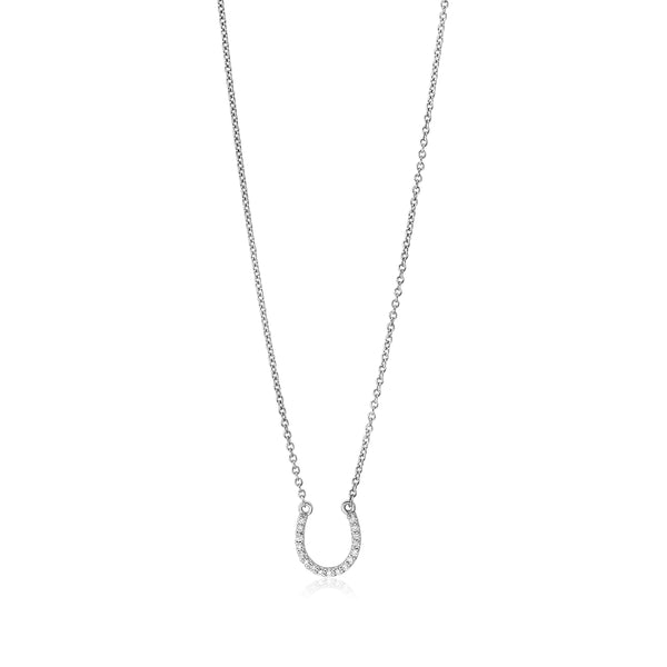 Micro Diamond Horseshoe Necklace