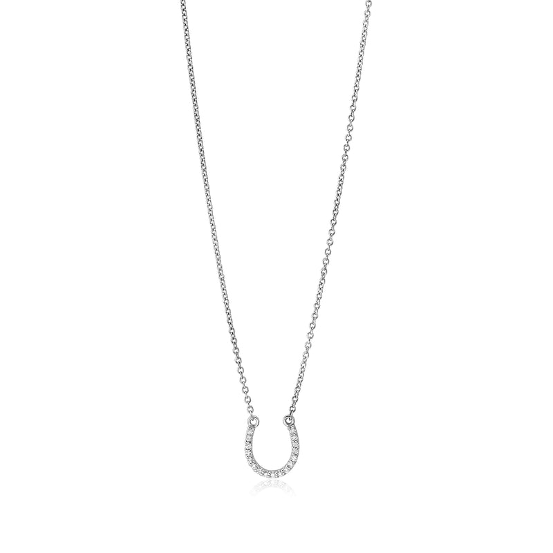 Micro Diamond Horseshoe Necklace