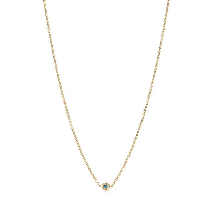 Genuine Stone Solitaire Bezel Necklace