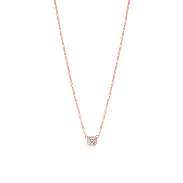 Cushion Diamond Halo Necklace