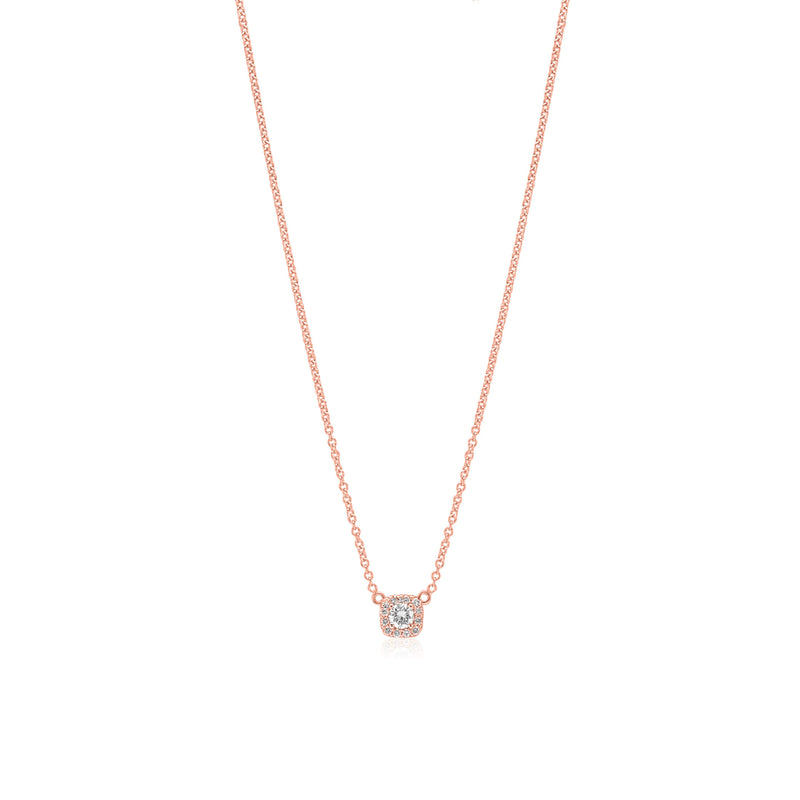 Cushion Diamond Halo Necklace