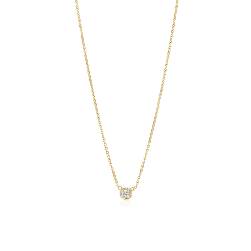 Round Diamond Halo Necklace