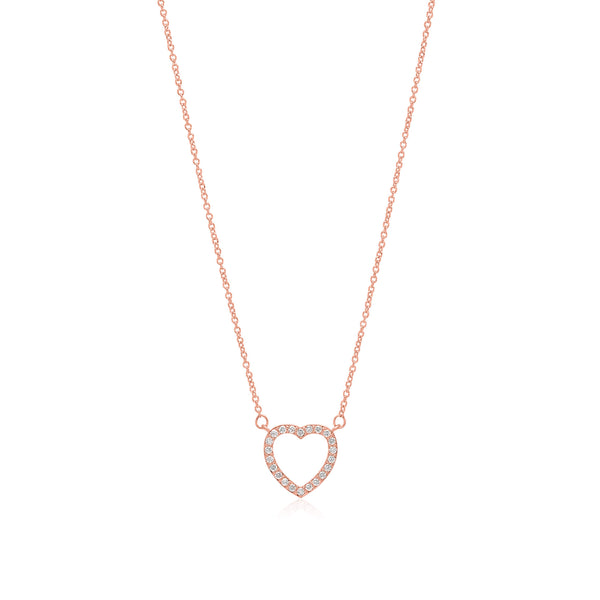 Diamond Heart Necklace- Large