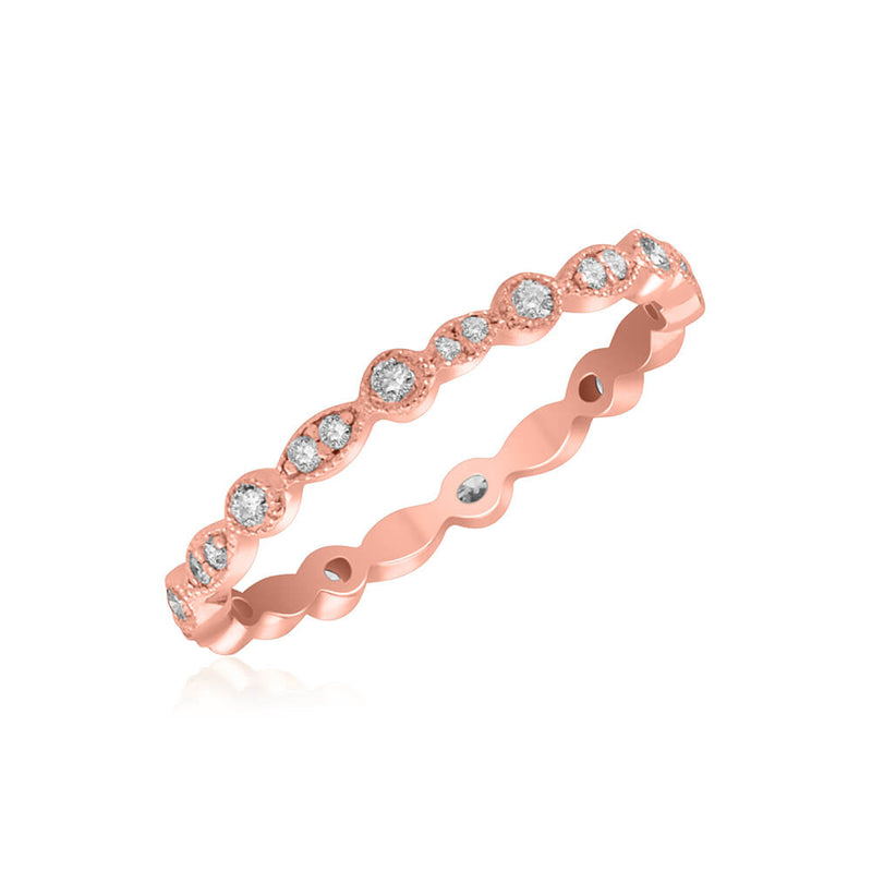 Round and Almond Milgrain Eternity Ring