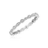 Round and Almond Milgrain Eternity Ring