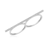 Diamond Bar Double Finger Ring