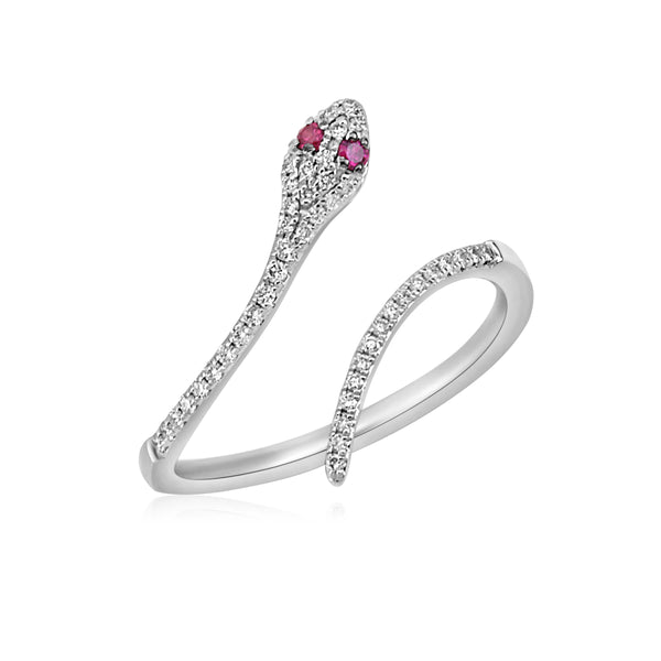 Diamond and Ruby Snake Ring