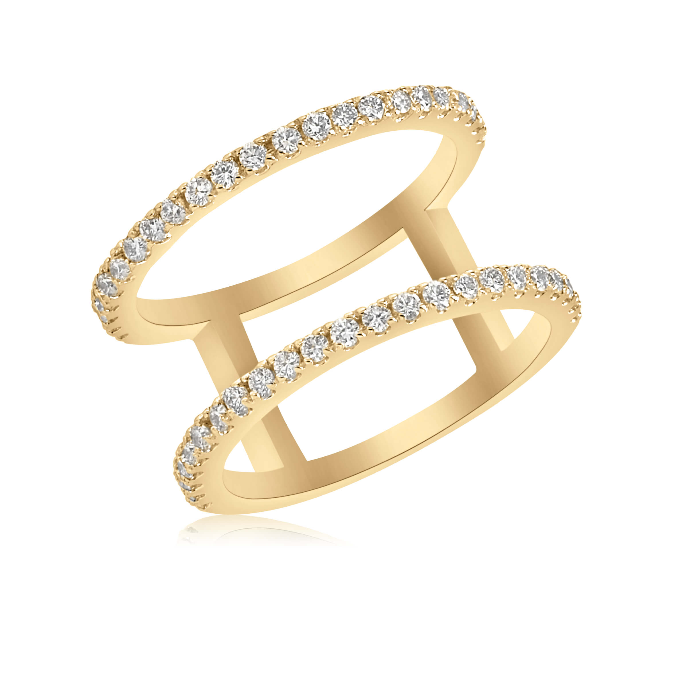 Double R Ring Diamond Double Row Ring- Large – Kimberly C Fine Jewelry