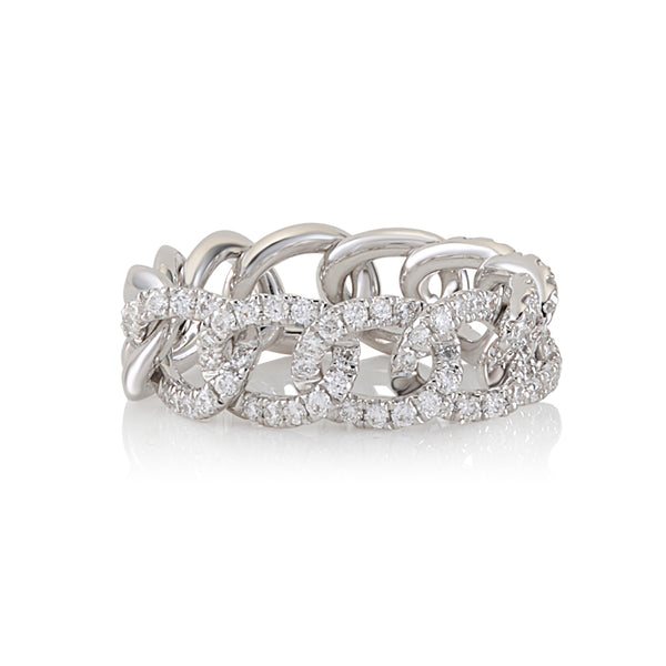 Diamond Pave Chain Link Ring
