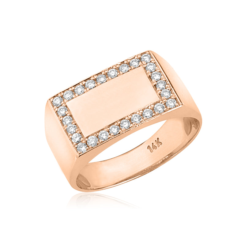 Diamond Pinky ID Ring
