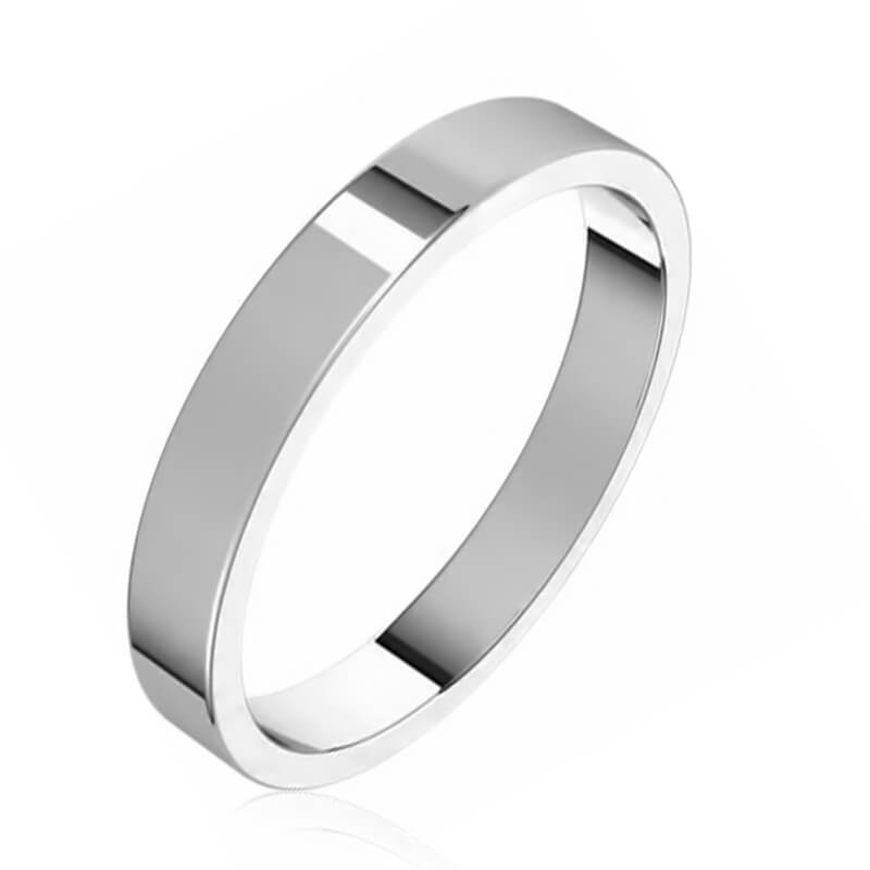 3mm Flat Comfort Band- Platinum