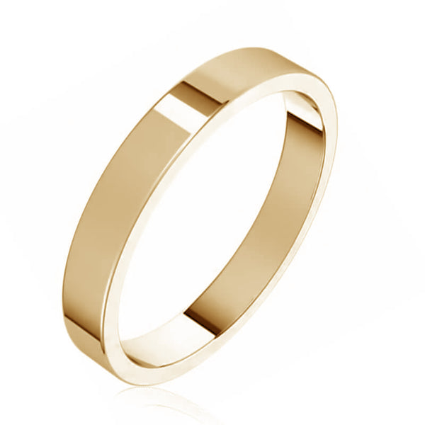 3mm Flat Comfort Band- Yellow and White Gold