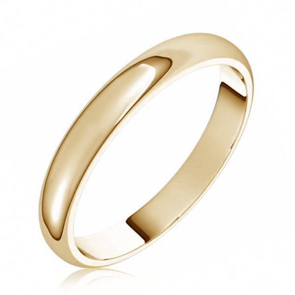 3mm Low Dome Comfort Band- Yellow and White Gold
